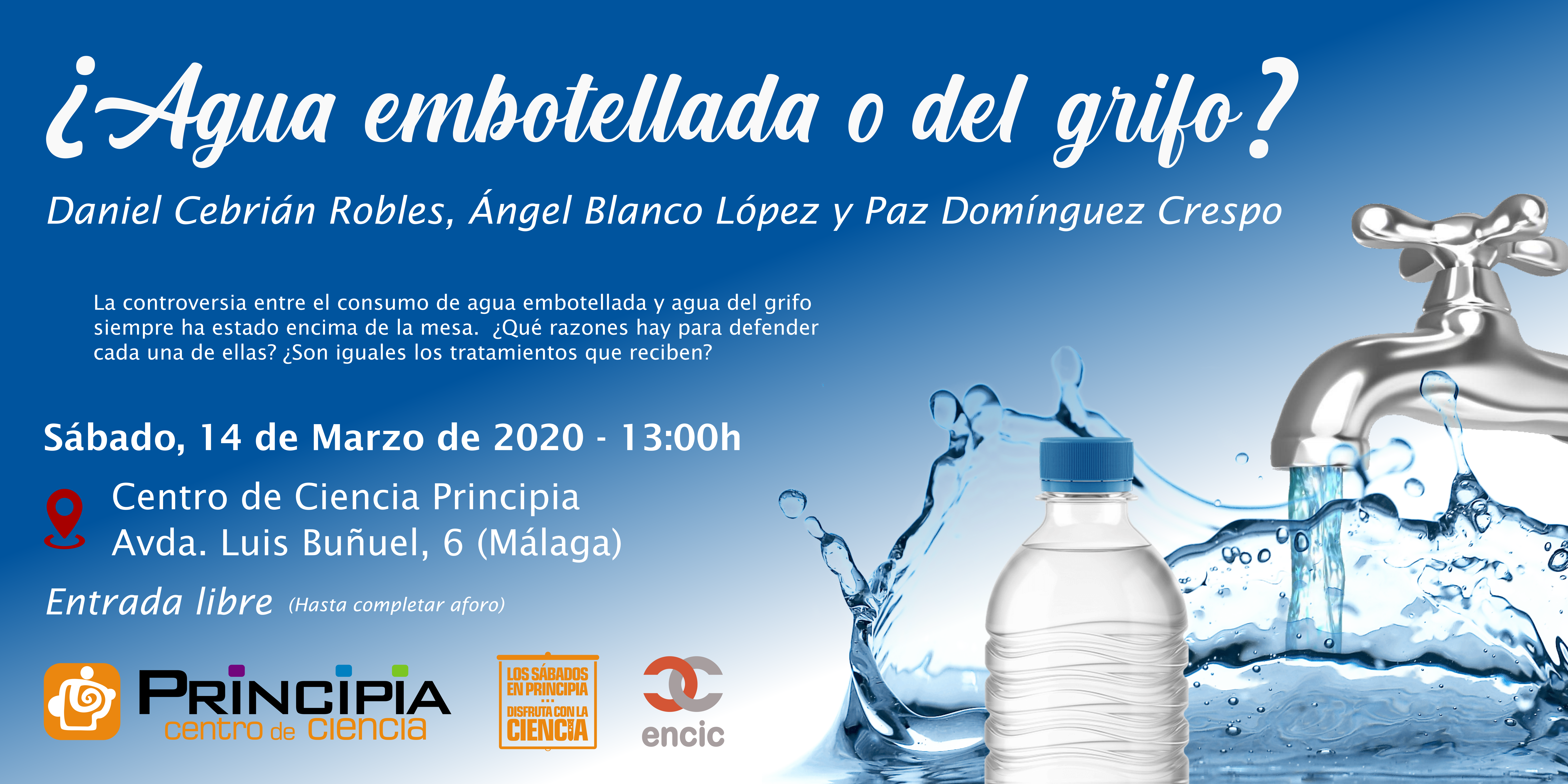 Cortar papel Atar Conferencia: ¿Agua embotellada o del grifo? – Centro de Ciencia Principia  Málaga